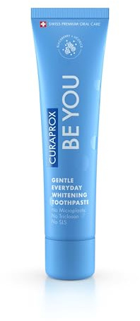 Curaprox Whitening Zahnpasta - Für frischen Atem & Zahnfleischpflege/Enzymatische Formel, Brombeer- und Lakritzgeschmack, Blau, 60ml | Vegan, SLS-frei, Fluorid 950ppm / Hergestellt in der Schweiz