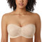 AISILIN Women's Strapless Bra Plus Size Lace Unlined Minimiser Underwire Bandeau Beige 34F