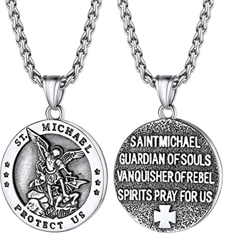 PROSTEEL St Michael Hänge Märke Mönster St Mikael ärkeängel, Rostfritt Stål