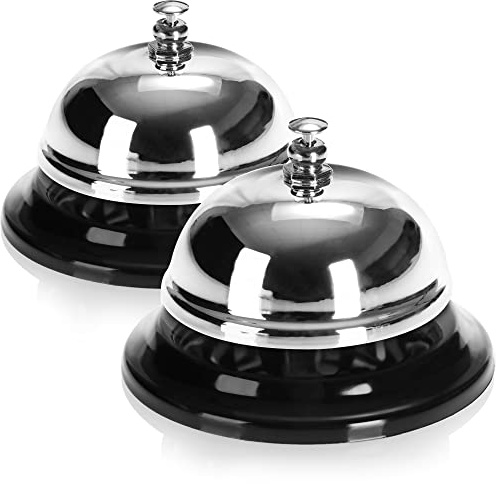 COM-FOUR® 2X Timbre de Mesa con un Sonido Claro para Portero, Cocina