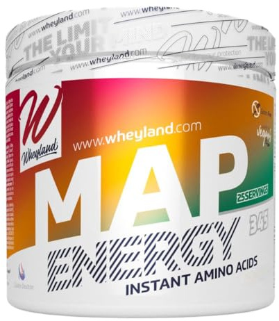 WheyLand MAP ENERGY Instant Amino Acids Aminoácidos Instantáneos 345 Gr 30 Servicios Sabor Sugar Baby Watermelon en Polvo