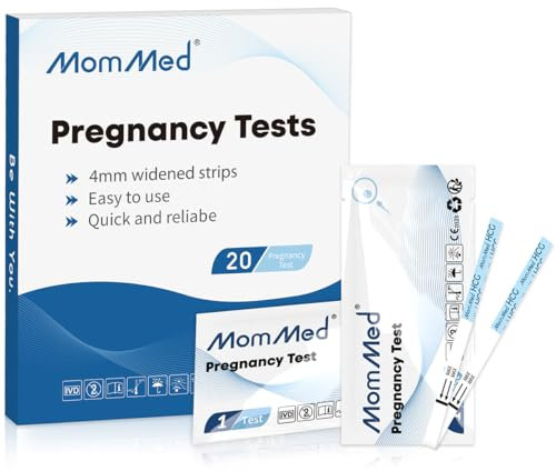 MOMMED Test di gravidanza, sensibilità HCG 25 mUI/ml, test gravidanza, rilevamento in 1 minuto, confezione da 20 unità