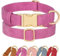 Didog Hundehalsband aus weichem Leder, bequem und langlebig, Hundehalsbänder mit Schnellverschluss-Schnalle, verstellbares Hundehalsband aus Leder für mittelgroße und große Hunde, Hot Pink, L