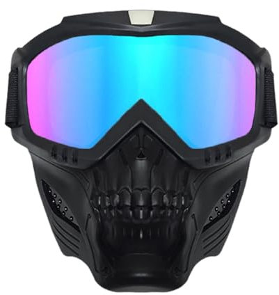Motorcykelglasögonmask – motorcykelglasögon, skidglasögon | Motorcykelglasögon med avtagbar ansiktsmask, ridglasögon, motorcykelglasögon, ridglasögon, glasögon för män, kvinnor, ungdomar