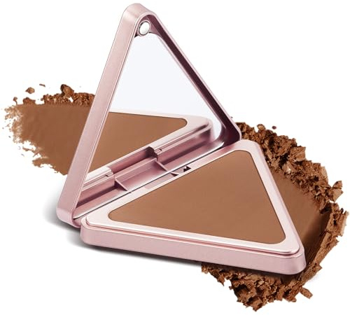 Bronzer Powder, Brighten Bronzer Powder, Smooth Lightweight, Matte Antique Bronze Contouring, Ultra-Fine Bronzing for Silky Soft Skin, Long-Lasting Wear, Vegan & Cruelty-Free(#3 TAN)