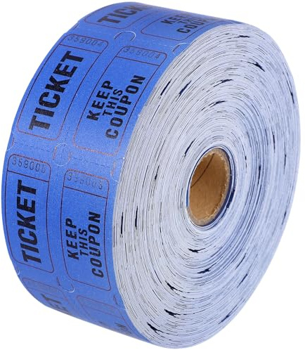 PartyKindom Billets de Tombola en Rouleau Unique 1000 Pièces Papier Rouge Numérotés Billets Universels pour Événements Fêtes Foraines Loteries et Jeux Rouleaux Pratiques pour Tirages et