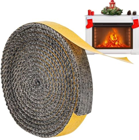 Nastro Autoadesivo Per Guarnizione Per Stufa A Legna - Guarnizione Di Ricambio Piatta In Fibra Di Vetro Per Finestra Della Porta | Striscia Sigillante Per Vetro Della Stufa Resistente Al Calore, Migli