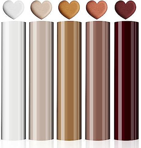 Souarts Plotterfolie Textil Vinyl Braun, Schaumstoff 3D Flockfolie für Plotter Vinylfolie Transferpapier zum Aufbügeln Plotter für DIY T-Shirt Handwerk Leder