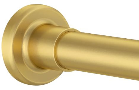 Duschvorhangstange, verstellbar, 81,3 cm - 236,2 cm, Spannung, Duschvorhangstange, ohne Bohren, Edelstahl, rostfrei, für Wohnmobil, Badezimmer, Duschkabine, Wohnung, Gold