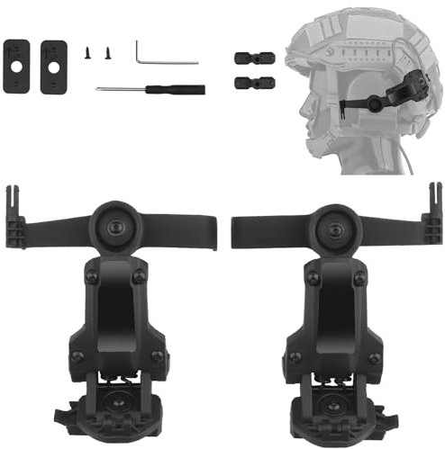 Gunyoo Tactical Helmet Rail Adapter Headset Halter Kopfhörer Zubehör für OPS Core ARC & Team Wendy Rail Multi-Angle Rotation Noise Cancelling Pickup Shooting Headset für Airsoft (Schwarz)