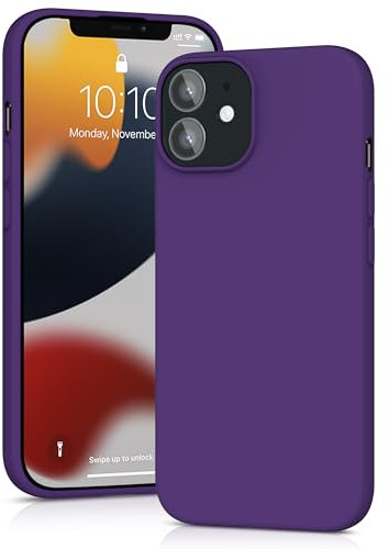 YATWIN Cover per iPhone 12 Mini, Custodia in Silicone Morbido con Tagli di Precisione per Fotocamera, Design Ultra Sottile, Protezione 360° con Bordi Rialzati, Viola