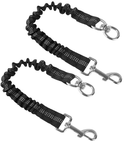 2PCS Dog Shock Absorbing Lead, Elastic Buffer Extension Leash W/Reflective Strip Can be used With Any Lead Harness or Dog Car Seat Belt for Walking Running Trainning Recall