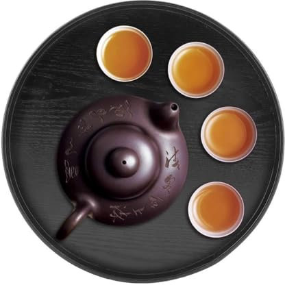 Bandeja de Madera para Servir - Fuente de Agua Resistente para té, café y Aperitivos, 33 Cm