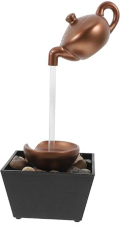 FONDOTIN Elegante Decorazione Da Scrivania Fontana A Cascata Compatta Per Interni A Led Rilassante Fontana Da Tavolo Per Ufficio O Casa