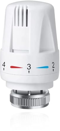 SSyang Termostato Radiador, Válvula Termostática Calefacción, Rosca Aplicable M30x1,5 Cabeza de Valvula de Radiador, Ajuste de Temperatura de Nivel 5, para El Hogar, La Oficina