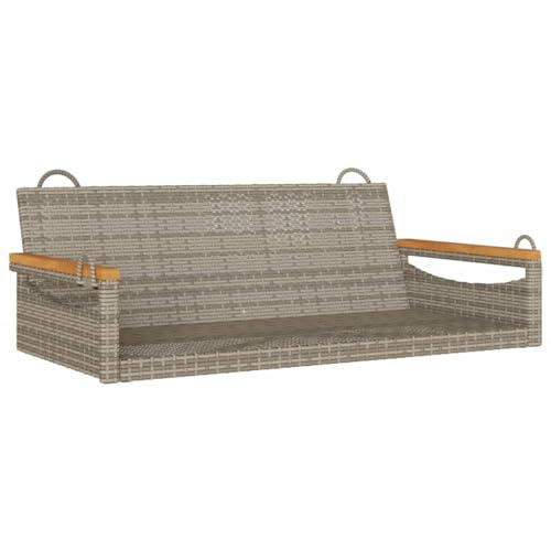 Generico Panchina Dondolo Grigia 109x62x40 cm in Polyrattan-368144