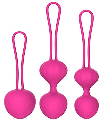 Boules de Geisha Medicales - Kegel Balls de 3 pour le contrôle de la vessie et les muscles du plancher pelvien - Recommandé par le médecin (Rose)