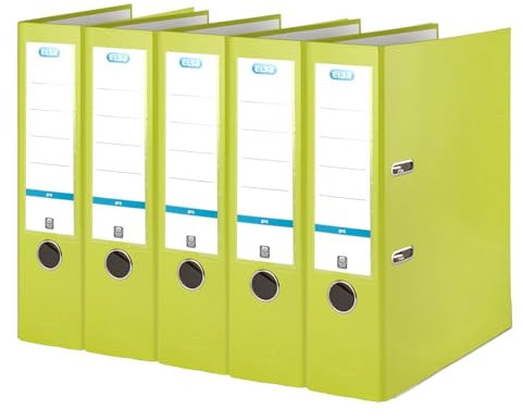 ELBA Ordner A4 smart Pro, 8 cm breit, Kunststoff außen, hellgrün, 5 Stück
