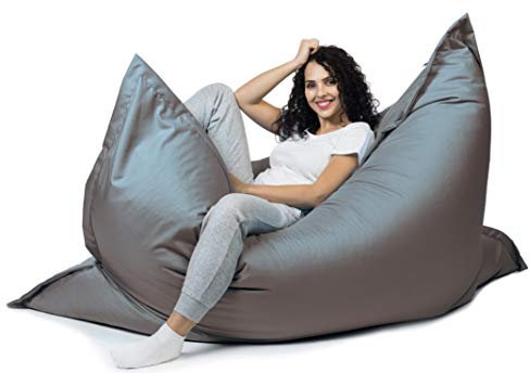 sunnypillow XL Sitzsack, Riesensitzsack Outdoor & Indoor 100 x 150 cm mit 140L Styropor Füllung Sessel für Kinder & Erwachsene Sitzkissen Sofa Beanbag viele Farben und Größen zur Auswahl Anthrazit