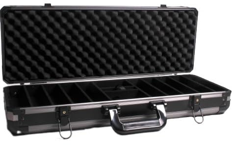 Redtooth Poker Empty Heavy Duty Black Aluminium Poker Chip Case | Holds up to 500 Pieces | Includes Strong Handle and Lock