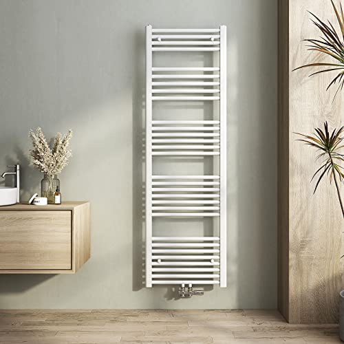 Heilmetz® Weiß Badheizkörper 500 x 1600 mm Handtuchtrockner 654 Watt Leistung Heizkörper Bad Mittelanschluss Handtuchheizkörper