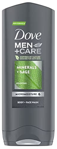 Dove, Dove Men+Care Mineral & Sage, 3-in-1-Duschgel für Herren, feuchtigkeitsspendend für Körper, Gesicht und Haare, mit MicroMoisture-Technologie, spendet 24 Stunden Feuchtigkeit, 250 ml