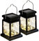 LED Solar Glass 20 LEDs (2 m Fairy Lights) Warm White with Battery – 2 Glasses in Set Garden Lamp Solar Lantern (2 x Lantern with LED Strips)