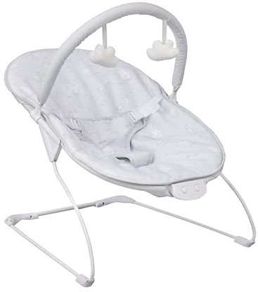 LADIDA Baby Bouncer with Soothing Music and Vibration, Adorable Grey Elephant Design, Suitable for Newborns