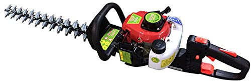 Benzin Heckenschere 1,25 PS 900W 22,5ccm Motor Heckenschneider 56 cm Schnittllänge, 28 mm Zahnabstand, drehbarer Handgriff, Gartenschere