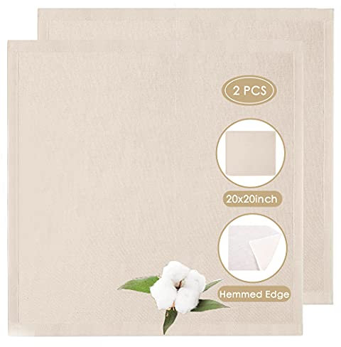 2 Pièces Toile à Fromage, Gaze de Coton de Lait de Noix, Tissu Filtrant en Coton 100% Naturel, Chiffon à Vapeur de Cuisine(50 x 50 cm)