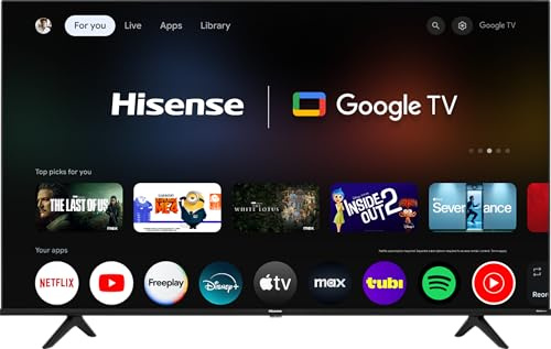 Hisense 65-Inch Class A6 Series 4K UHD Smart Google TV with Alexa Compatibility, Dolby Vision HDR, DTS Virtual X, Sports & Game Modes, Voice Remote, Chromecast Built-in (65A6H),Black