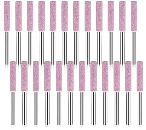 Restrdt Paquet de 24 Pierres à Aiguiser pour AffûTeuse de TronçOnneuse, Outil de Meulage de Polissage pour AffûTeuse de TronçOnneuse 3X4.8Mm