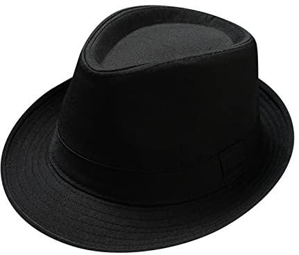 Generic Fedora-Hut Mode Filz Gangster Hüte für Mann und Frau, Trilby Snap breiter Krempe Vintage Style Dress Hut