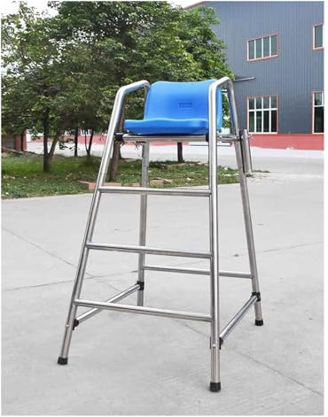 Pool Stuhl 150cm hohe Outdoor-Rettungsschwimmerstühle für Privatpools, See und Strand, erhöhter Rettungsschwimmerstuhl aus Edelstahl für Erwachsene robust, einfach zu montieren, belastbar mit 300kg