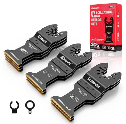 EZARC 10 st svängande multiverktyg blad karbid multiverktyg sågblad för hårt material, härdad metall, spikar, bultar och skruvar, 10-pack
