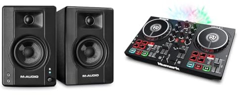 M-Audio BX3BT 3.5 Studio Monitors with Bluetooth for Recording and Multimedia & Numark Party Mix II - DJ Controller with Party Lights, 2 Decks, DJ Mixer