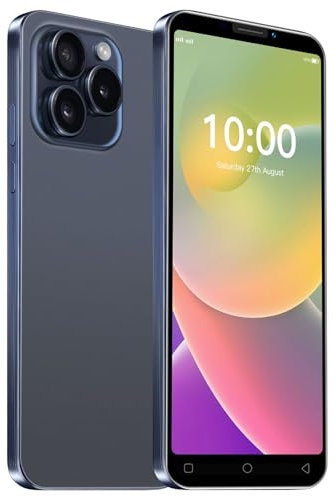 CatCalls-Cat15P Billiges Smartphone,5,0 Zoll IPS Display, 16GB ROM/Erweiterbar auf 128GB, Android 9.0, Dual SIM Dual Kamera, Face ID, GPS, FM, Bluetooth Entsperren 2G/3G Handy (Navy Blue)