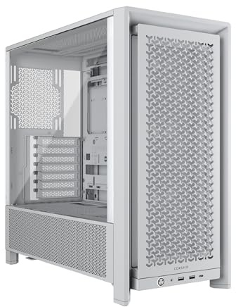 CORSAIR FRAME 4000D RS Case per PC Mid-Tower Modulare ad Alto Flusso D'aria - 3x Ventole CORSAIR RS - Sistema di Montaggio Ventole InfiniRail™ - Compatibile con Radiatori Multipli da 360 mm - Bianco