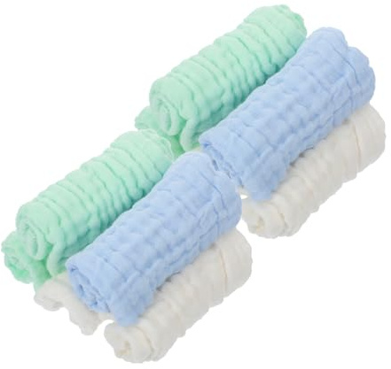 Kisangel 10piezas Paños para Eructar Muselina Toallas Cuadradas Algodón de Artículos Imprescindibles para Usos para Cambio de Pañal y Limpieza