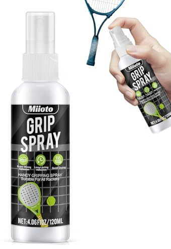 Miioto Grip Spray, Balle Padel, Spray Antidérapant, Convient Padel Raquette, Balle de Tennis, Football, Golf, Badminton - Améliore L'adhérence de Vos Gants et Empêche la Balle de Glisser, 120ml