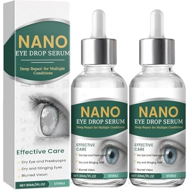 Nano Eye Drops Serum, collirio, cura per alleviare l'affaticamento degli occhi, delicato ed efficace, 30 ml/confezione (2pcs)