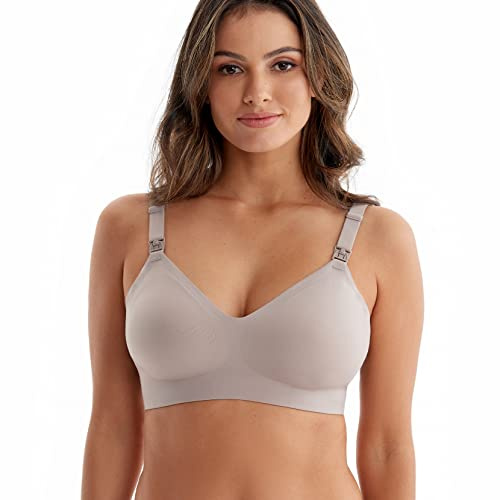 momcozy Sujetador de Lactancia sin Aros, Sujetador cómodo sin Costuras, Acolchado de Forma Natural, Suave para Dormir de Maternidad
