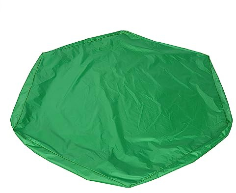 MIMEITOPA pour Couverture de bac à Sable, Forme hexagonale, matériau PVC Polyester Protection Solaire, Durable, résistant aux déchirures, Conception avec Cordon de Serrage, (Vert)
