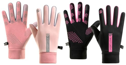 ZXTGBQ Guantes de Invierno, Guantes Ciclismo, Guantes Invierno Hombre Mujer, Guantes de Pantalla Táctil a Prueba de Viento al Aire Libre, por Ciclismo, Running, Camping, Senderismo, Escalada