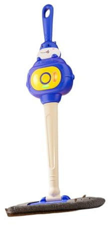 Yunhgft Balai pour Enfants Set de Jeu Nettoyage Jouet D'Imitation Effets Sonores et Lumineux Pad Amovible Adapté à L'Éveil Compétences Motrices Parent-Enfant, Bleu