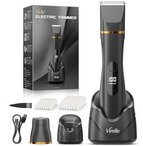 Rasoio Elettrico Donna Parti Intima - Depilatore Corpo Donna Tutto-In-Un IPX7 Impermeabile, Trimmer Intima per Viso, Ascella e Braccia con 4 Peines, Schermo LED e Ricarica USB, Regalo di Anniversario