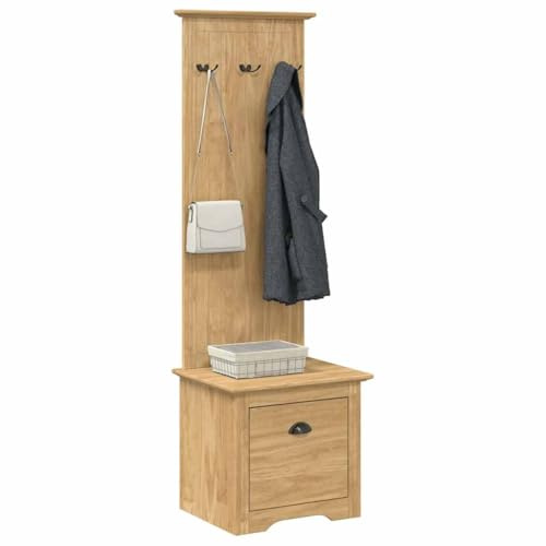 vidaXL Gabinete de Pasillo BODO Marrón Miel 50 x 40 x 156,7 cm, Solución de Almacenamiento, Armario Rectangular Moderno, Mueble Duradero de Madera para Entrada o Pasillo