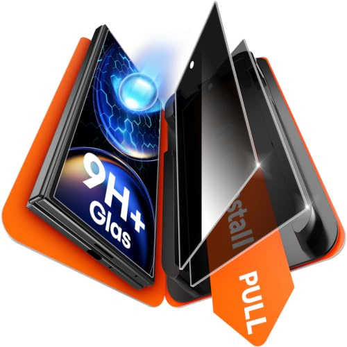 TAURI Set med 2 spionskydd i härdat glas för Samsung Galaxy Z Fold 8 Ultra | Bubbelfri, integritetsskydd med 1-stegs installation och verktyg, automatisk dammborttagning, komplett täckning, repbeständig