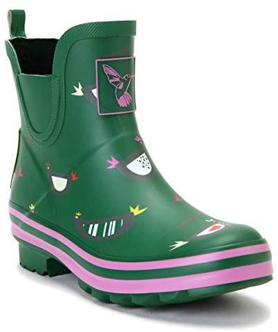 Evercreatures Ankle Green Rain Boot Cute Chicken Print Meadow Booties Ankle Waterproof Garden Shoes Size US 9 (UK 7 / EUR 40)