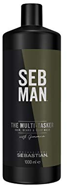 SEBASTIAN PROFESSIONAL The Multitasker: Champú Hombre Frescor Intenso 3-in-1: Piel, Cabello Y Barba, Cedro, 1000 Mililitro